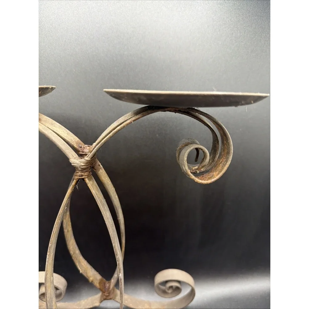 VTG Wrought Iron Double Candelabra 11